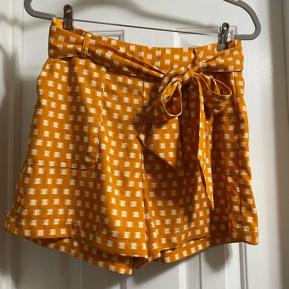 A new day mustard yellow paper bag shorts